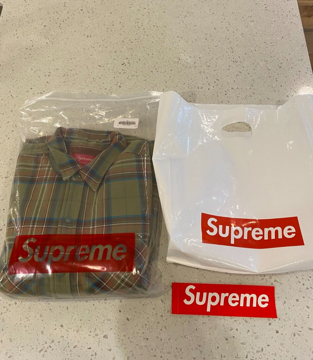 Supreme Flannel: Pile Lined Plaid Flannel Shirt Medium FW18 Supreme Flannel: Pile Lined Plaid Flannel Shirt Medium FW18