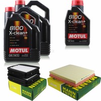 Mann Inspektionspaket 10L Motul 8100 X-Clean+ 5W-30 FüR Mercedes-Benz E-Klasse