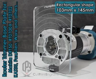 CUTPRINTENGRAVE Rectangular Router Base Plate For Makita DRT50 RT0700X RT0702 KATSU 103x145mm