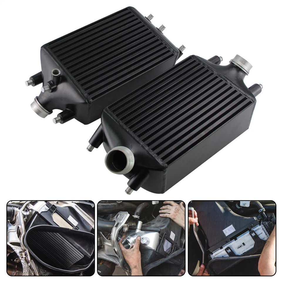 Twin Intercooler Set For Porsche 911 Turbo / Turbo S 991.1 991.2 2013-2019 Black - Image 2 of 4