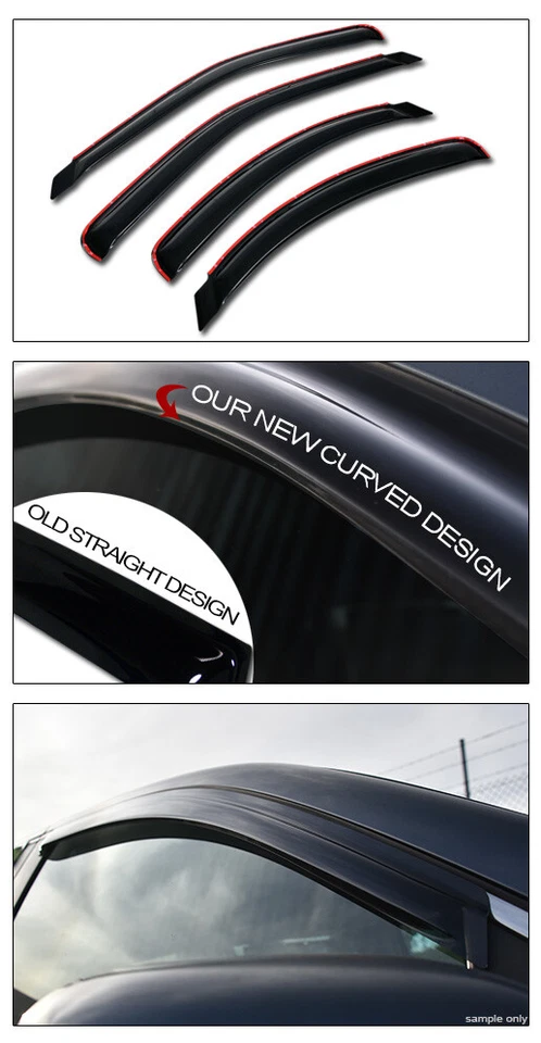 Topline For 1995-2000 Ford Contour In-Channel Sun Rain Guard Vent Window Visors Foto 4 de 4