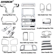 27x Chrome Interior Full Set Decor Panel Cover Trim Kit For Ford F150 2015-2020