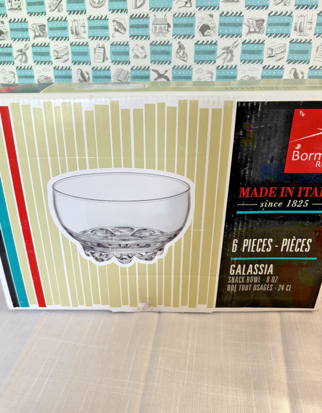 Bormioli Rocco 8oz Galassia Snack Bowls x 6 Made in Italy