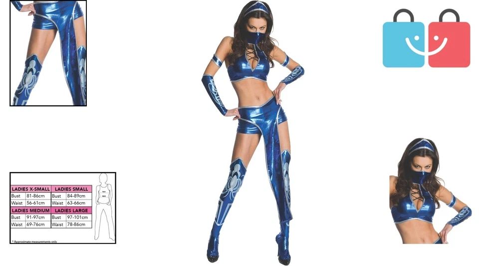 Divertido Disfraz de Kitana Grande con Accesorios para la Diversión Ultimate Mortal Kombat Foto 2 de 4