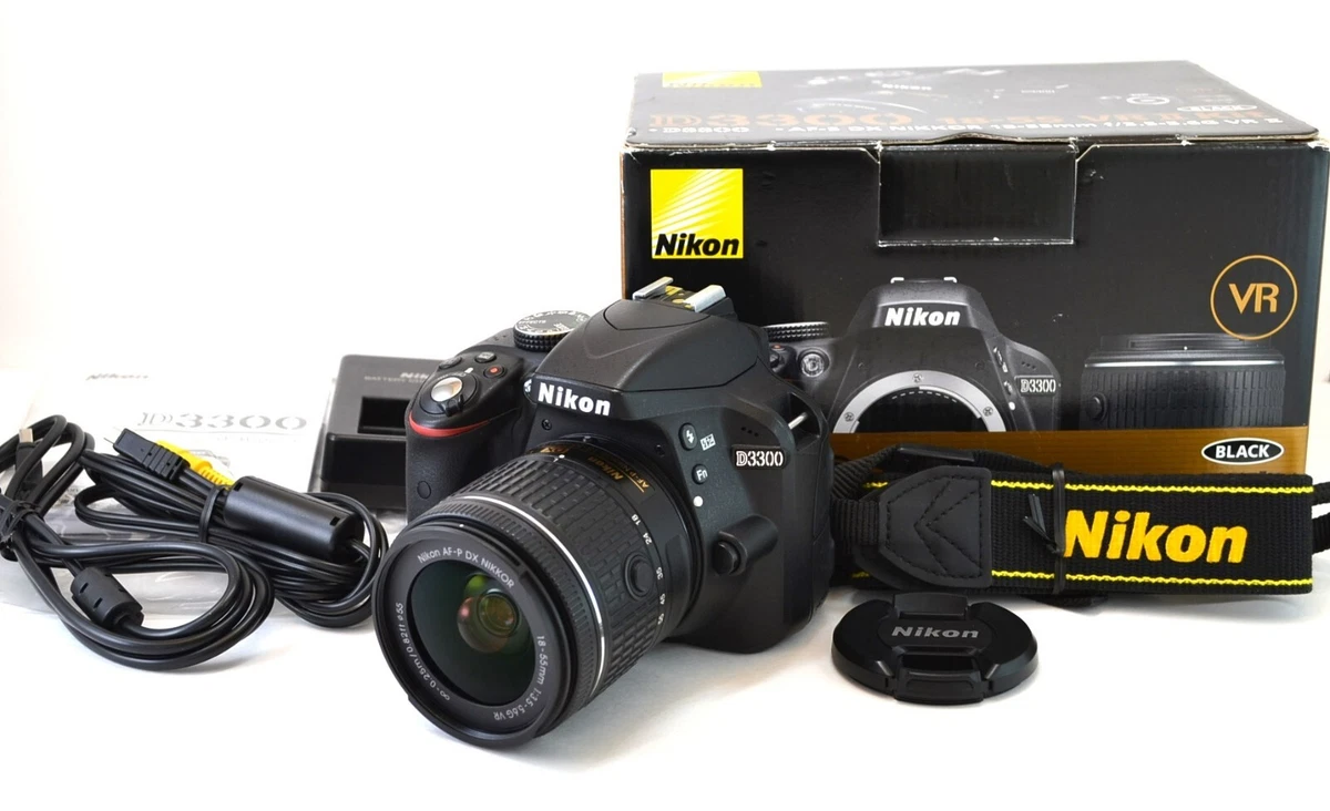 Nikon D3300 24.2MP Digital SLR Camera AF-P 18-55mm f/3.5-5.6G VR Lens From Japan