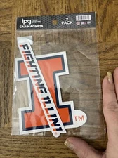 IPG Team Sports Car Magnet Illinois 2 Pack
