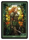 Elf Warrior  Stained Glass Token Givememana Tokens Magic the Gathering