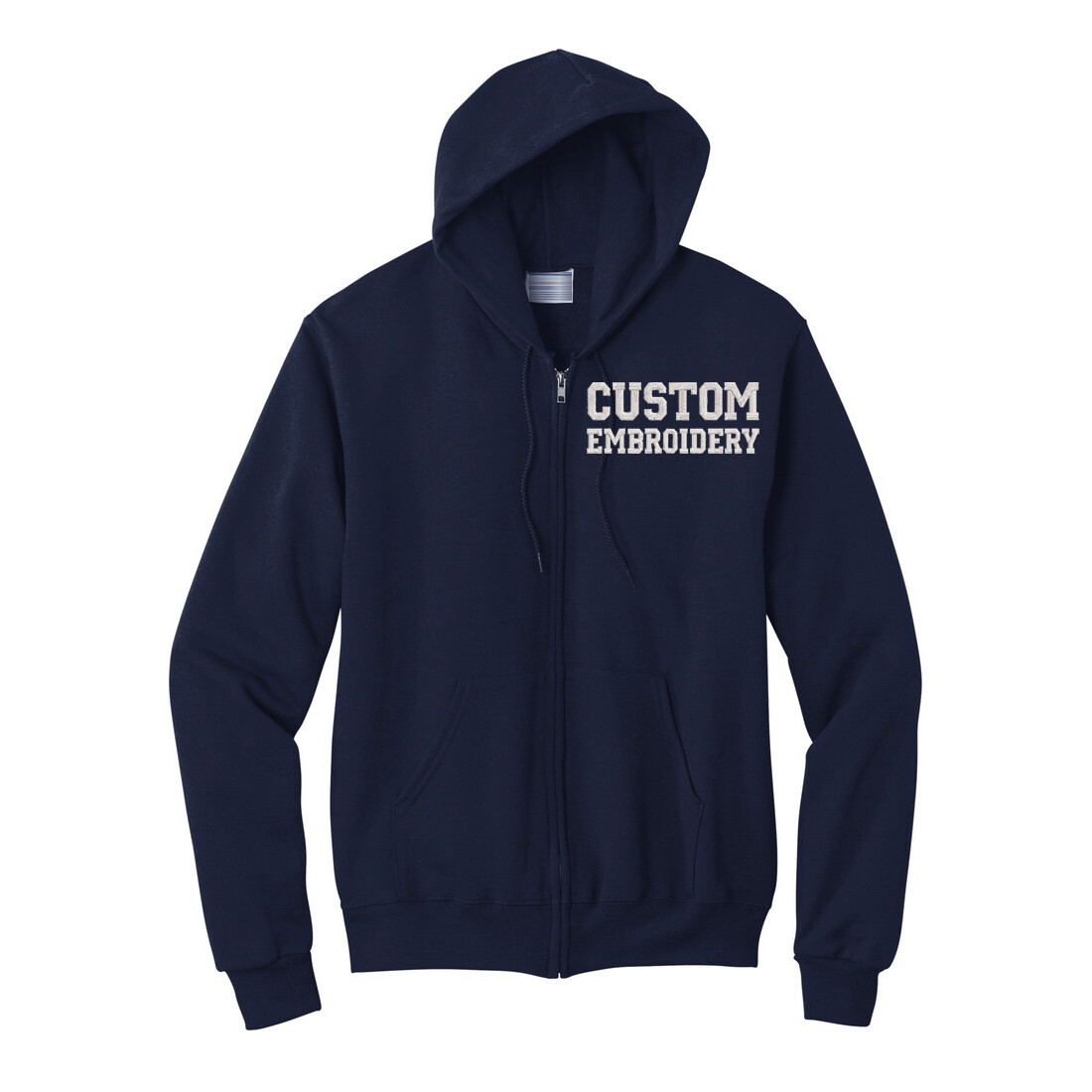 Custom full zip hoodie, custom embroidery zipper hoodie sweatshirt