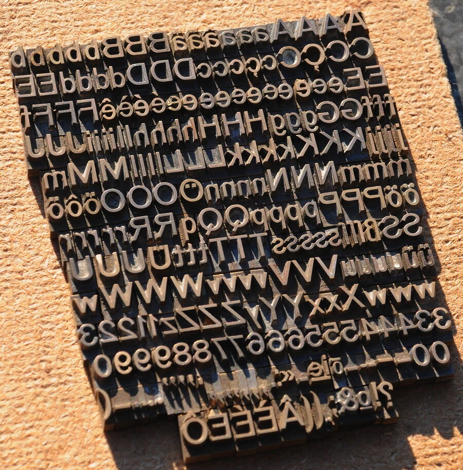 Prägeschrift 7 mm Messingschrift Buchbinder Buchbinden Messing Vergoldepresse ~