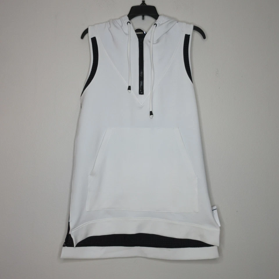 Chaleco Cocoon Blanc Noir para mujer sin mangas con capucha blanco/negro talla S B20 Foto 3 de 4