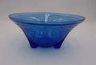 Hazel-Atlas Vintage Cobalt Blue Royal Lace 10" Depression Glass Bowl Footed