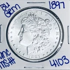 1897 BU UNCIRCULATED MORGAN SILVER DOLLAR AUTHENTIC U.S. MINT FREE SHIPPING 4103