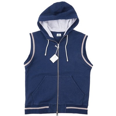 Luigi Borrelli Jersey Cotton Sleeveless Hooded Sweatshirt Slim L (fits M) NWT
