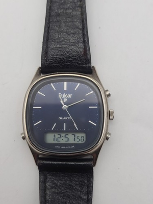#ad #ad Vintage Pulsar Digital Analog Dual Time Y652 Stainless Steel Wristwatch Working $74.99