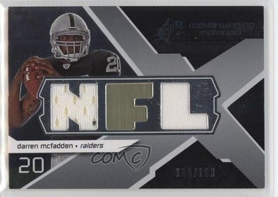 2008 SPx Dual Jersey NFL Letters Numbered to 199 106/199 Darren McFadden RC 15w6
