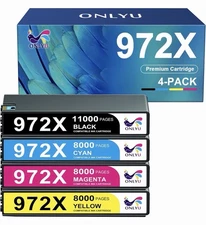 4 Pk  972X Ink Cartridges Compatible with HP 972X Ink Cartridges HP Pagewide Pro
