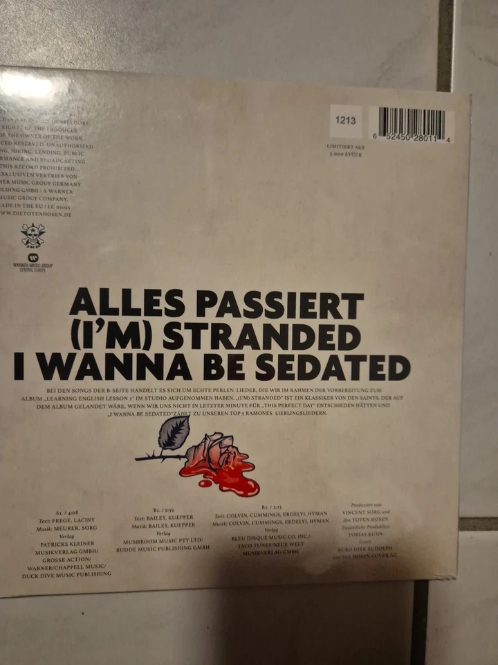 Die Toten Hosen - Alles passiert - Ltd. 7" Vinyl Single - nummeriert - Sealed - Bild 2 von 2