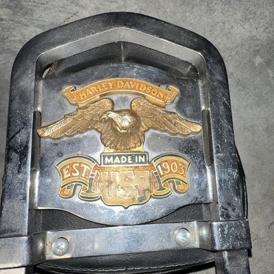 VINTAGE HARLEY DAVIDSON PASSENGER SISSY BAR + BACKREST GOLD EAGLE
