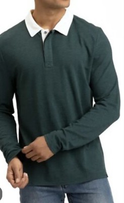 NWT Thread 4 Thought Mens Slate Gray Long-sleeved Polo Shirt Size XXL
