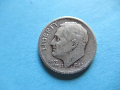 1948 S Silver Roosevelt Dime VG - F r