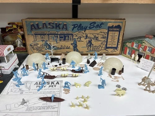 1960 Marx Alaska Playset #3708 Partial Playset, Missing Parts