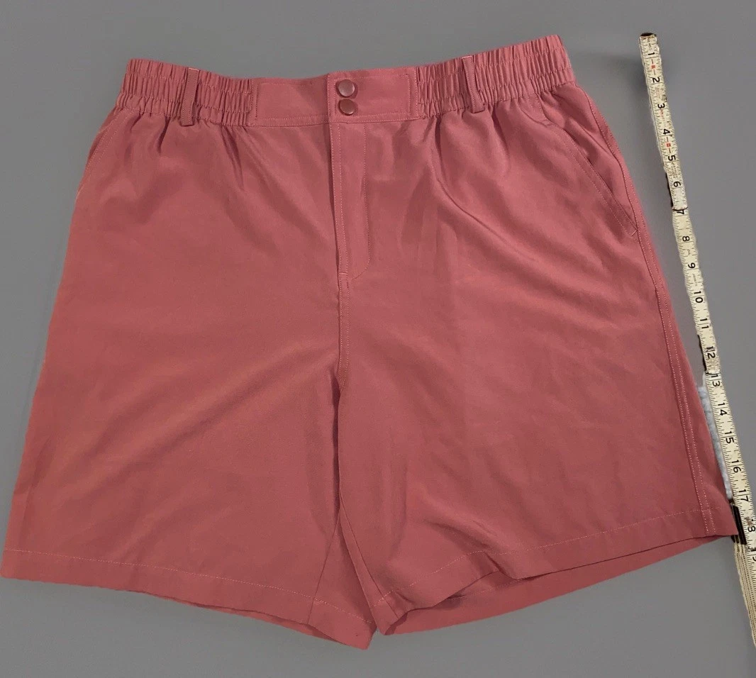 BURLEBO Salmon Pink Everyday Fishing Shorts Men's XL TX Fish Pockets 8” Inseam
