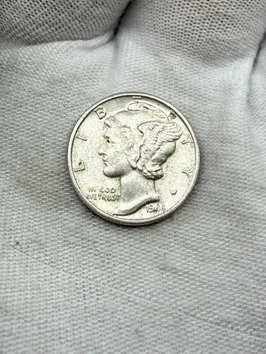 1944-D Mercury Silver Dime AU FREE SHIPPING L16