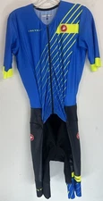 Castelli Free Sanremo 2 Short Sleeve Triathlon Tri Suit Men’s Size XL Blue Black