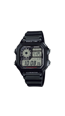 Casio AE1200WH-1A Digital World Time Men's Watch | eBay
