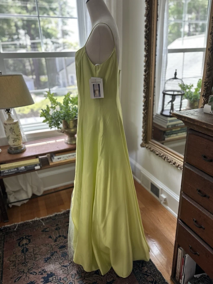 Jessica McClintock Gunne Sax Vintage Y2K Chartreuse Ball Gown Fairy Size 11 NWT - Image 4 of 4