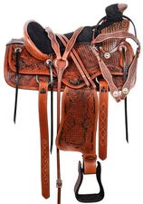 Western Leather Saddle Roping Ranch Work  Trail Horse Wade Tree A Fork Premium