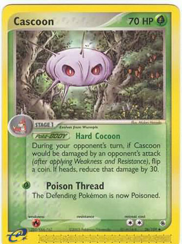 Pokemon Card - Ruby & Sapphire 26/109 - CASCOON (uncommon) - NM