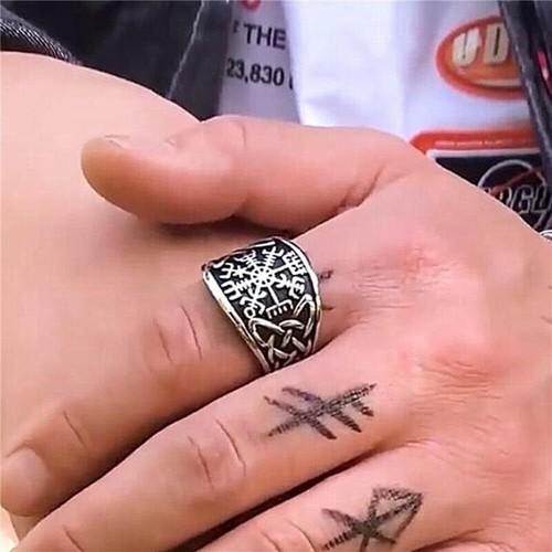 New Personalized Retro Knot Lines Nordic Viking Odin Rune Warrior Ring Size 7-13 - Picture 11 of 37