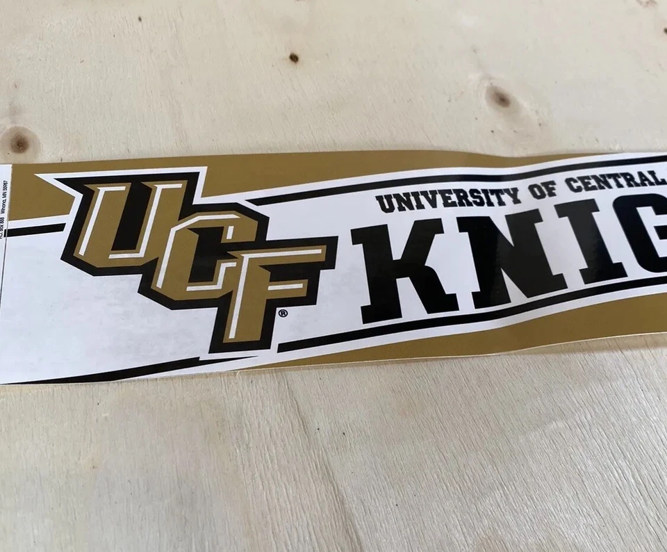 Calcomanía adhesiva de parachoques con logotipo de Golden Knights negra y dorada de UCF Central Florida Foto 3 de 4