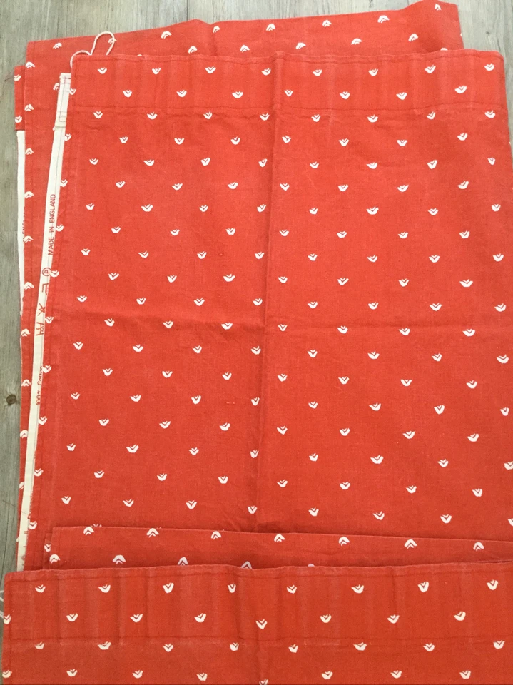 Vintage Retro Jonelle Fabric Red White 70s 80s Flik John Lewis Curtains - Image 2 of 4