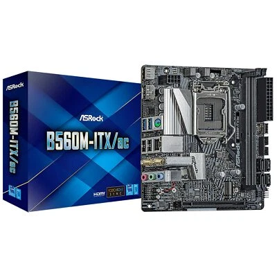 Scheda madre ASRock B560M-ITX/ac, LGA1200, mini-ITX > DDR4 4600+ MHz fino a i9 11gen.