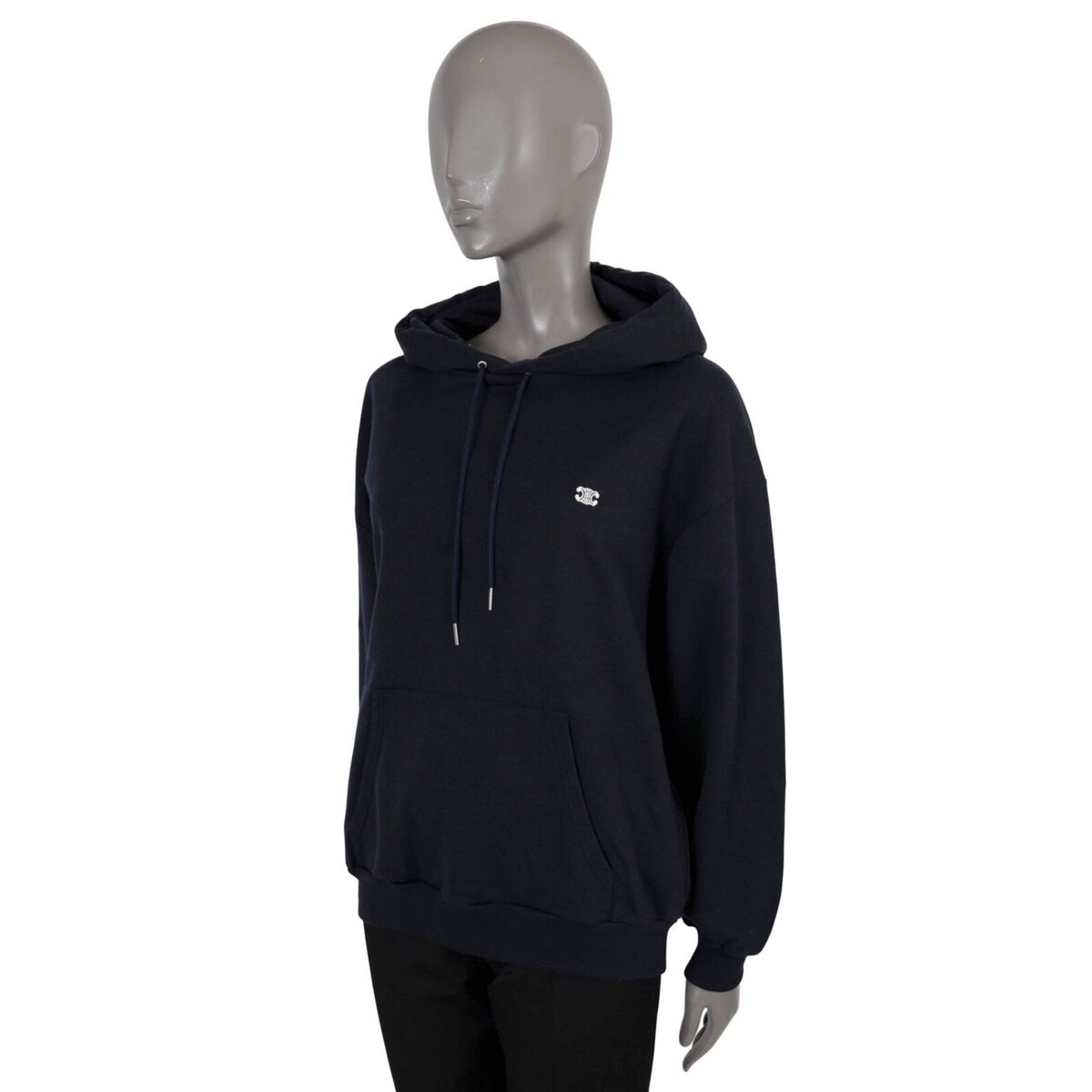 70154 auth CELINE navy blue cotton & cashmere TRIOMPHE 70154 auth CELINE navy blue cotton & cashmere TRIOMPHE