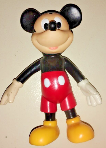 Disney Mickey Mouse 6.5" Plastic Figurine 1980s Toy Rare Display – Vintage