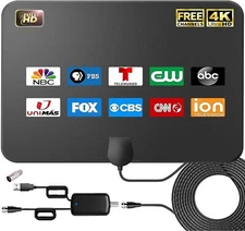 2024 Gesobyte Amplified HD Digital TV Antenna 250+ Miles Long Range Indoor Out