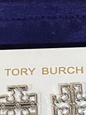 TORY BURCH★Britten Logo Stud Earring★日本未発売★送料無料! NEW TORY BURCH LARGE BRITTEN LOGO SILVER STUD EARRINGS WITH