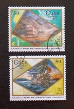 sCuba Sc# 3122-3123  STAMP DAY philately mail  CPL SET of 2  1989  used cto