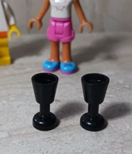 New LEGO Black Glasses Goblets Cups Long Stem Toasting Wedding Goth Fun