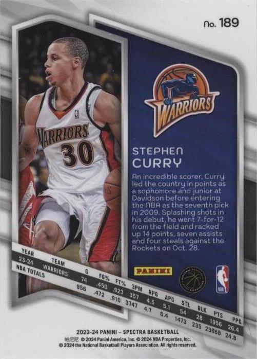 2023-24 Panini Spectra - Stephen Curry #189 for sale | eBay 2023-24 Panini Spectra - Stephen Curry #189 for sale | eBay