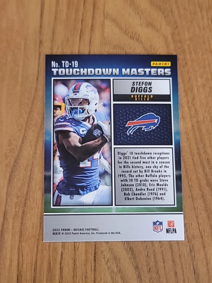 STEFON DIGGS 2022 PANINI MOSAIC TOUCHDOWN MASTERS #TD-19 BUFFALO BILLS - Image 2 of 2