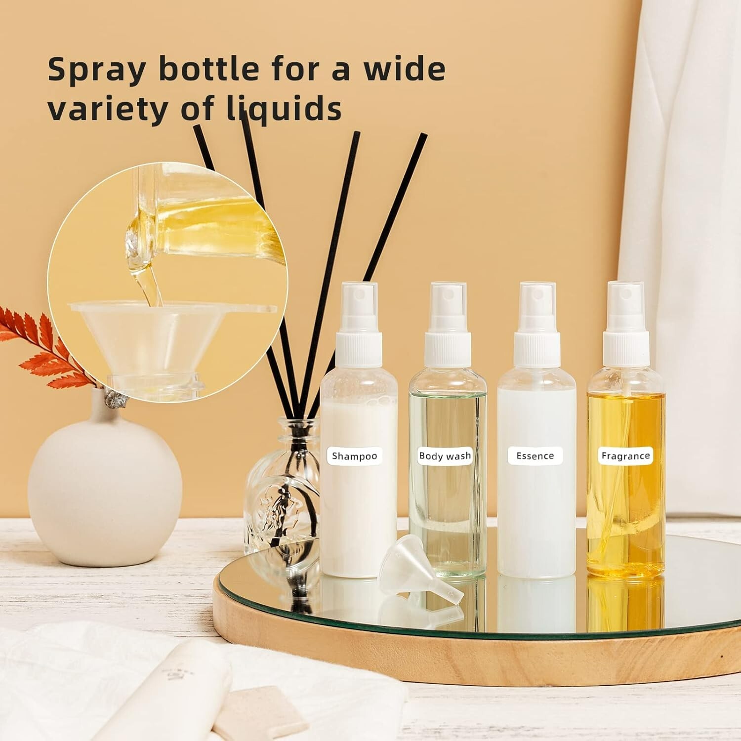 8X 100ml Travel Spray Bottle Plastic Transparent Perfume Empty Atomizer Cosmetic