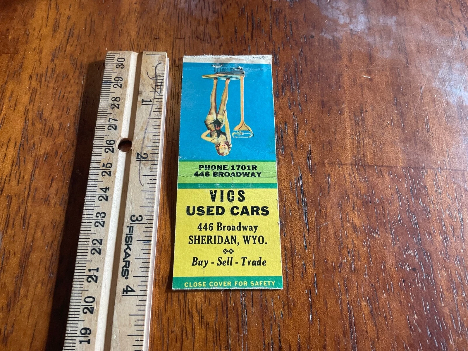  vintage matchbook used cars sheridan wyoming 