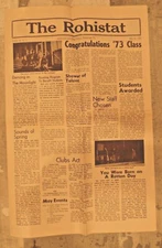 Rockwood High School, Rockwood PA Newspaper The Rohistat May 23 1973