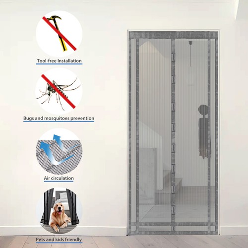 Sekey Zuschneidbar Fliegengitter Tür Balkon Terasse Magnetvorhang Insektenschutz - Bild 4 von 8