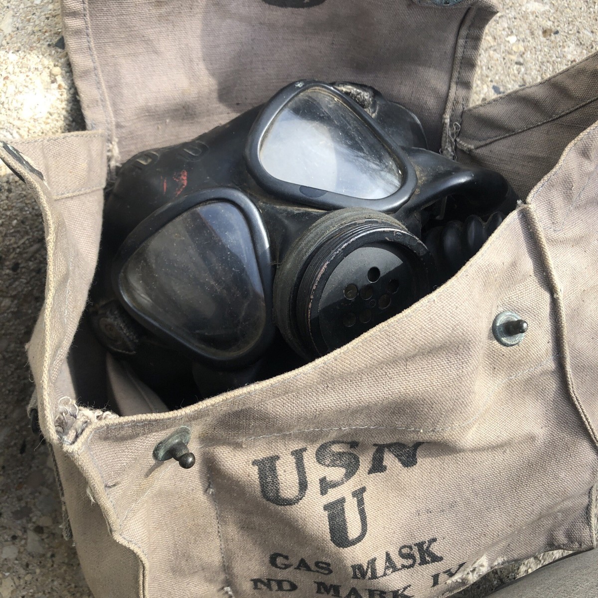 US WWII USN MK 4 GAS MASK MARK IV WW2 navy Issue 1944 | eBay