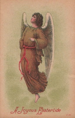 Postcard Angel Brown Robes A Joyous Eastertide